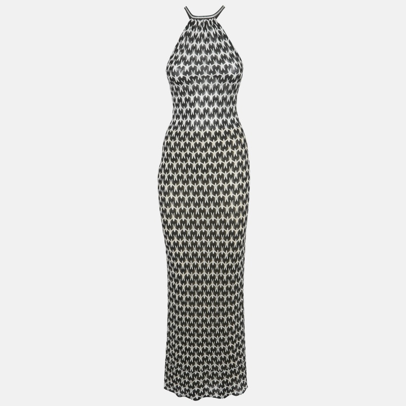 

Missoni Black Patterned Knit Halter Neck Maxi Dress S