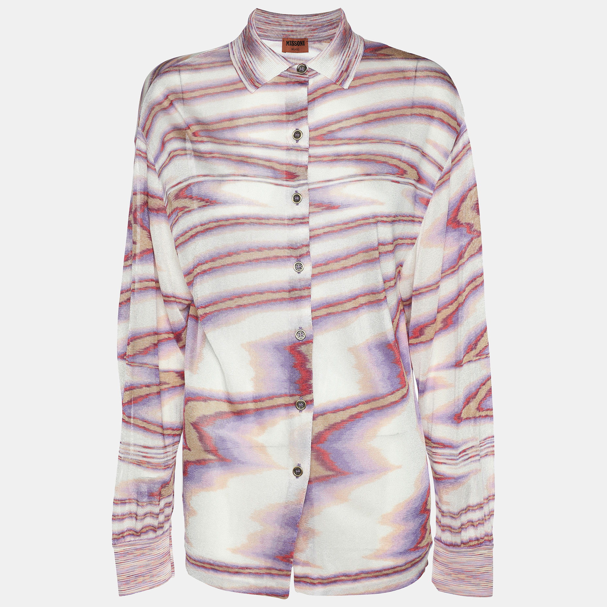 

Missoni Multicolor Knit Button Front Shirt S
