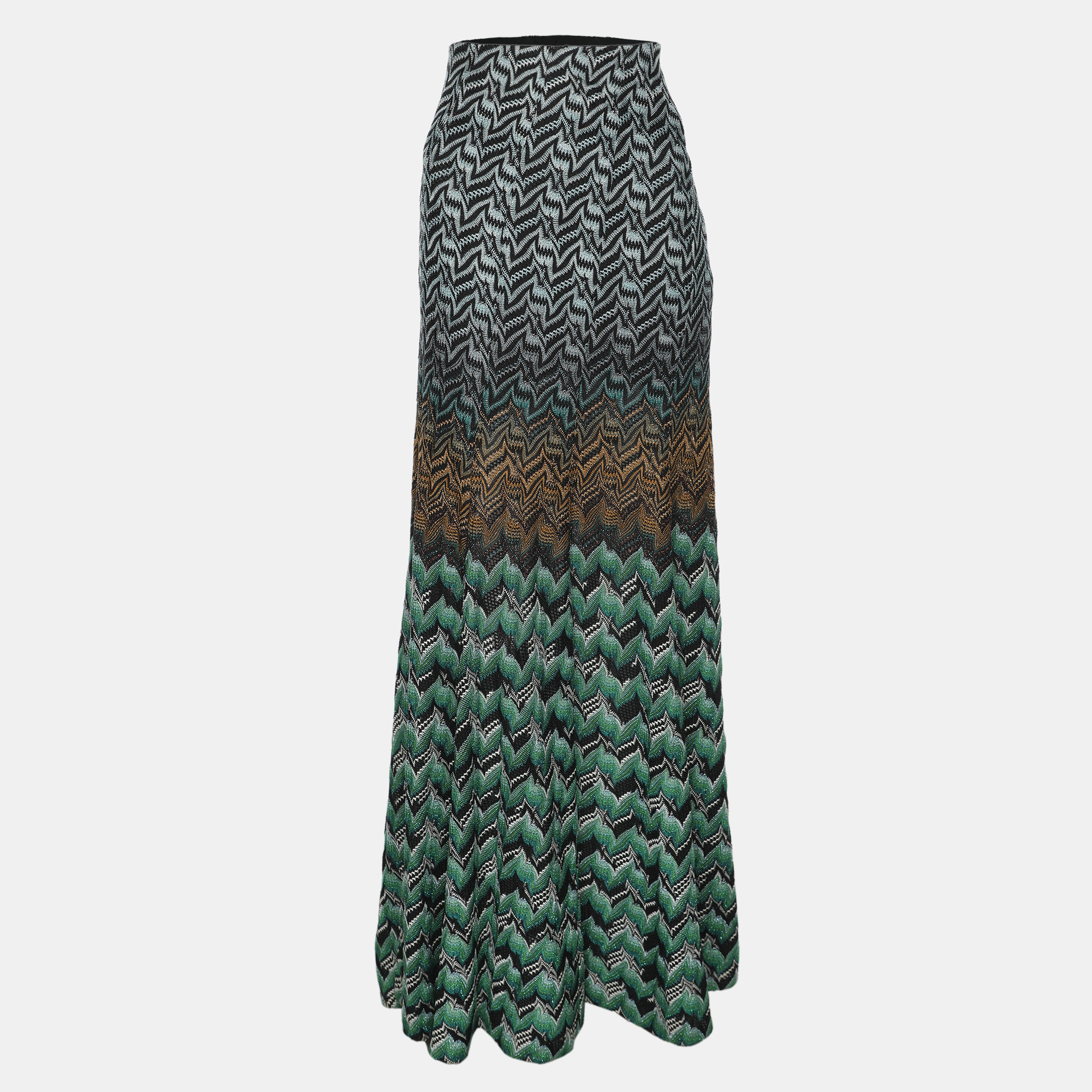 

Missoni Black/Beige Patterned Knit Maxi Skirt L, Multicolor
