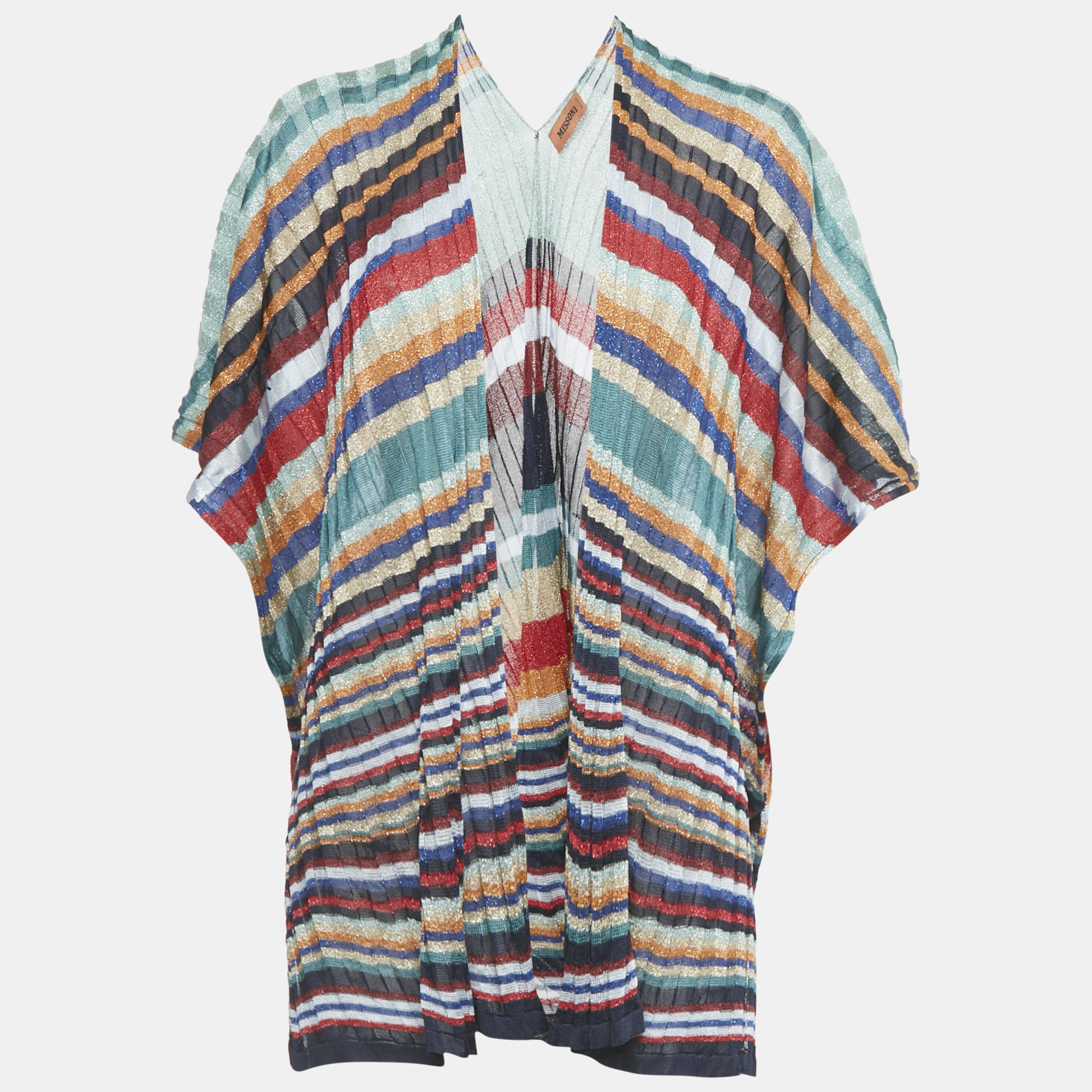 Pre-owned Missoni Multicolor Lurex Knit Poncho One Size