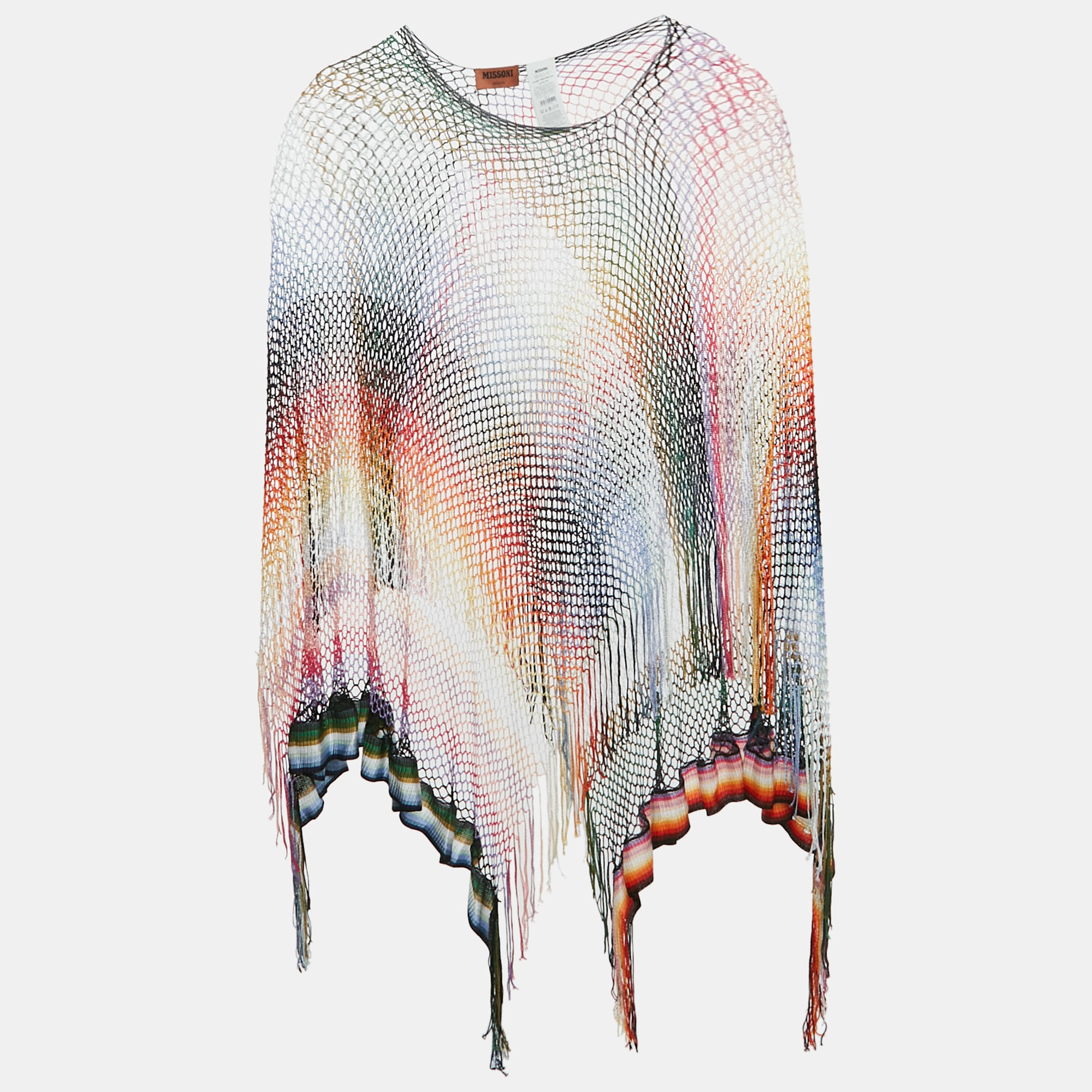 Pre-owned Missoni Multicolor Crochet Long Beach Coverall One Size