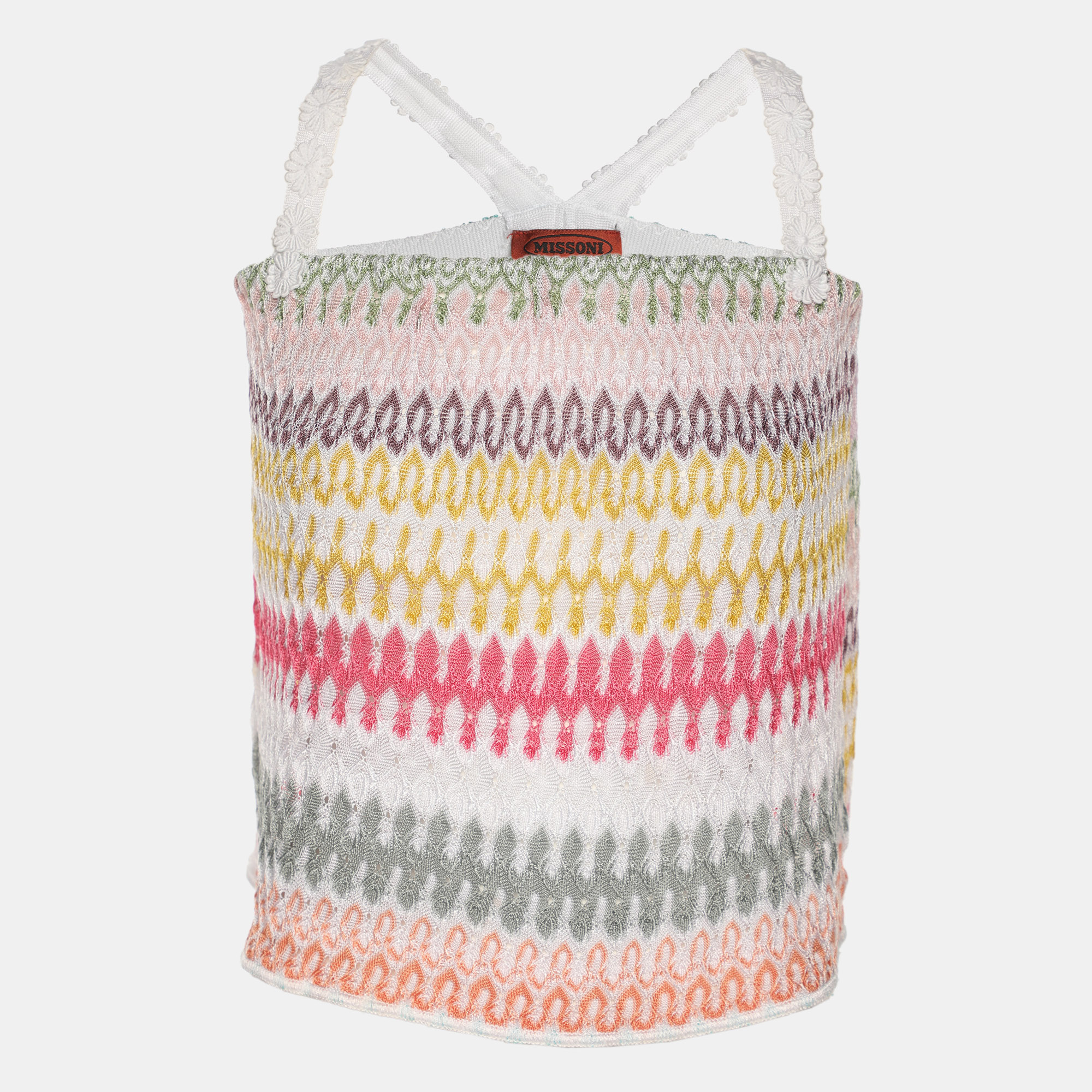 

Missoni Multicolor Zig Zag Rib Knit Top S