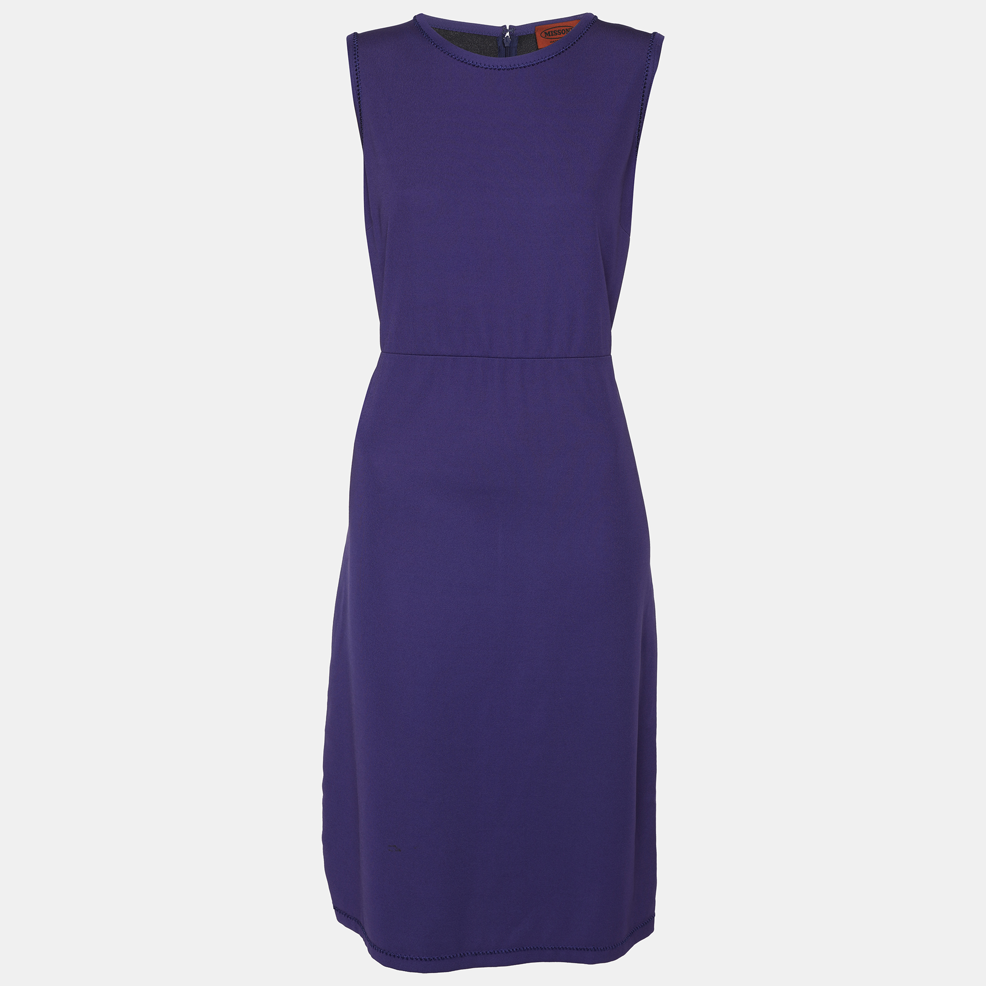 Pre-owned Missoni Purple Jersey Sleeveless Midi Dress M