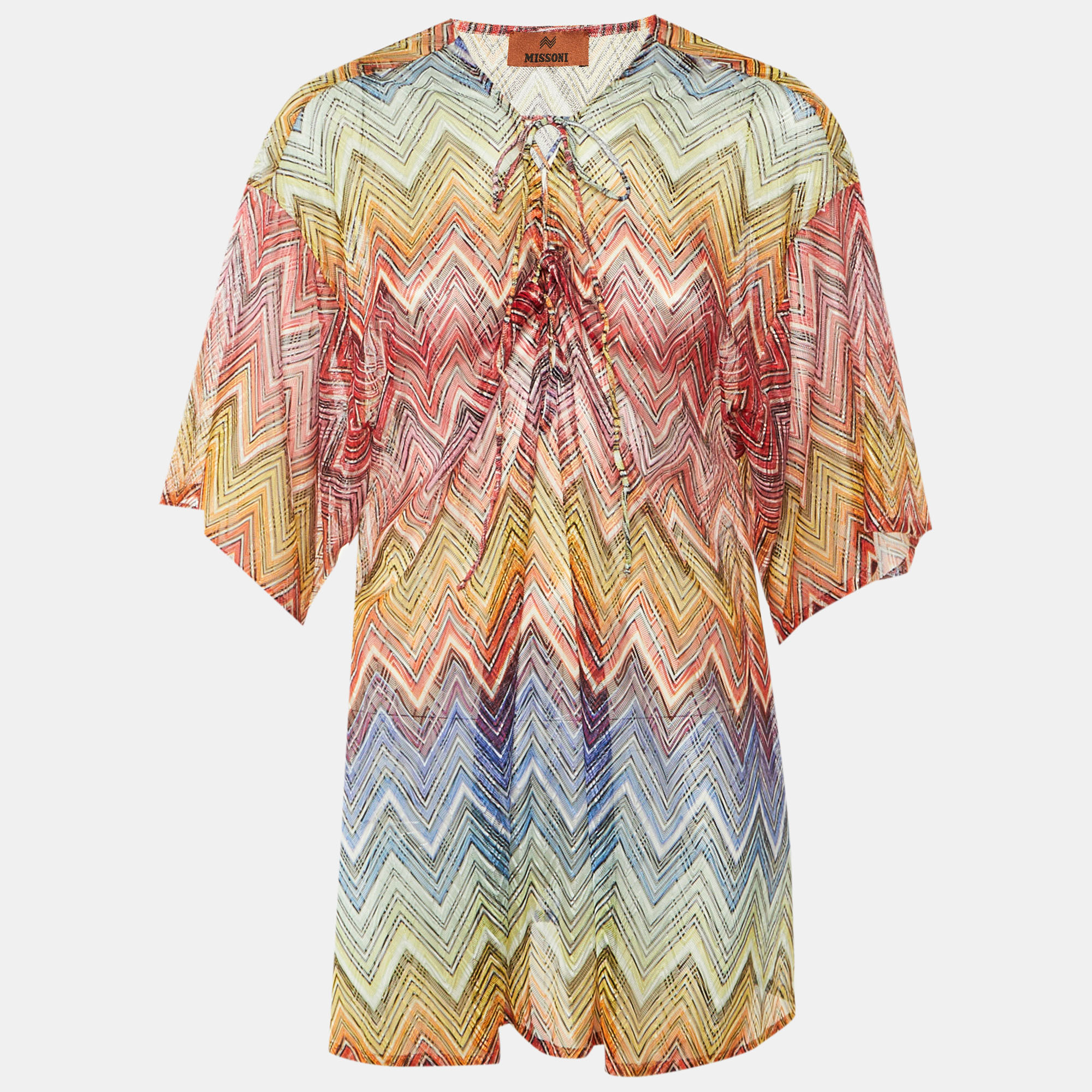 

Missoni Multicolor Chevron Pattern Knit Cover Up Tunic M