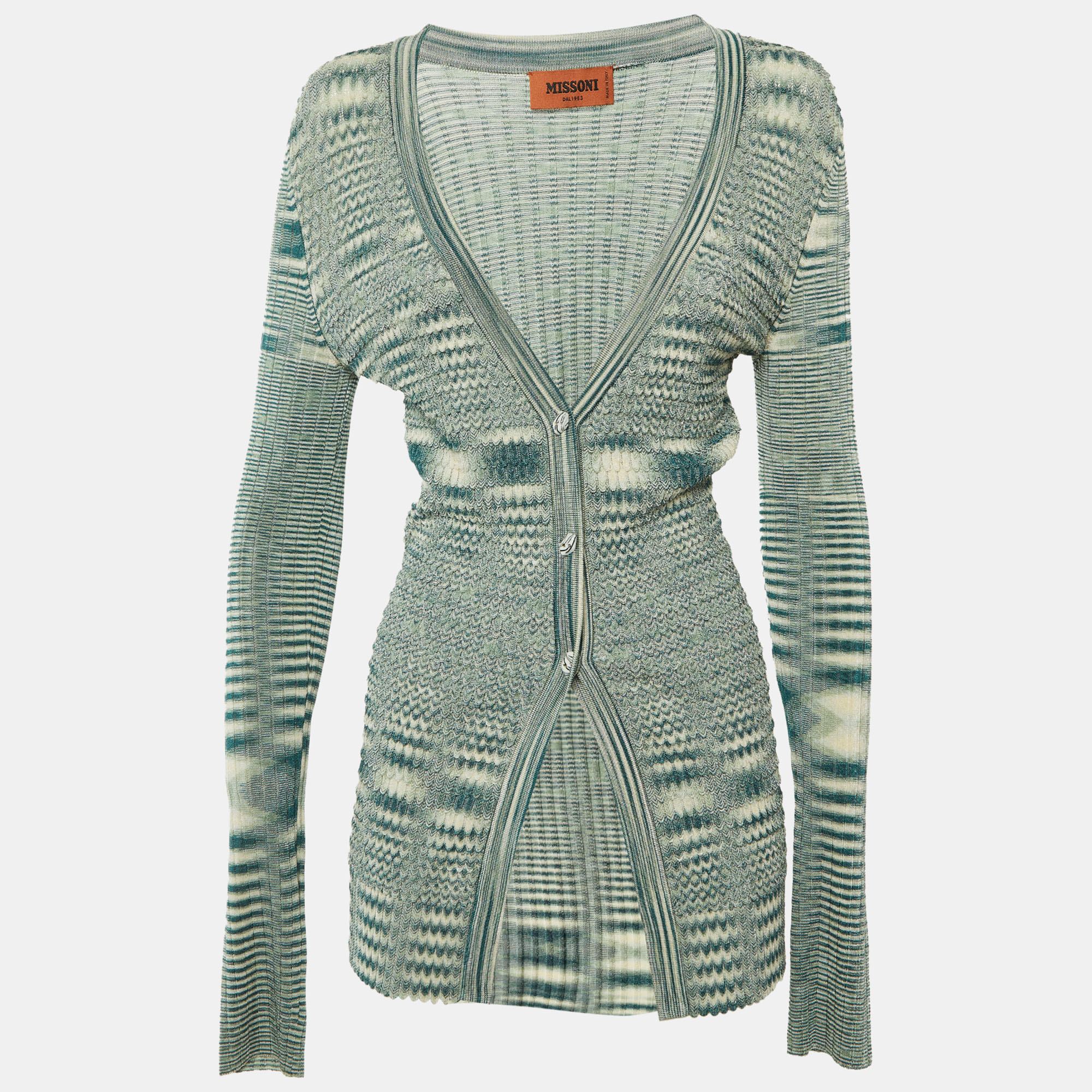 

Missoni Teal Green Patterned Knit Cardigan S