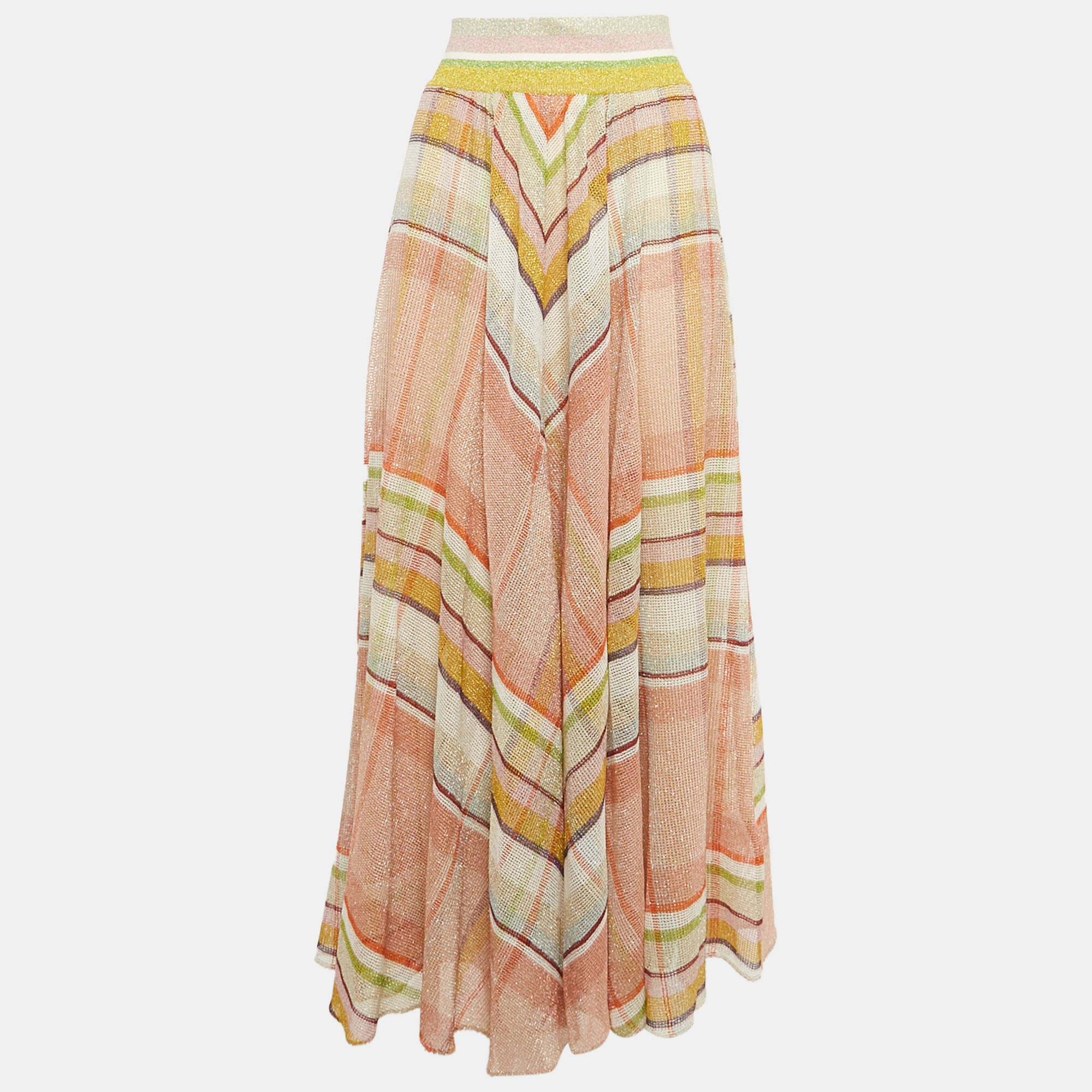 

Missoni Multicolor Lurex Mesh Knit Maxi Skirt L