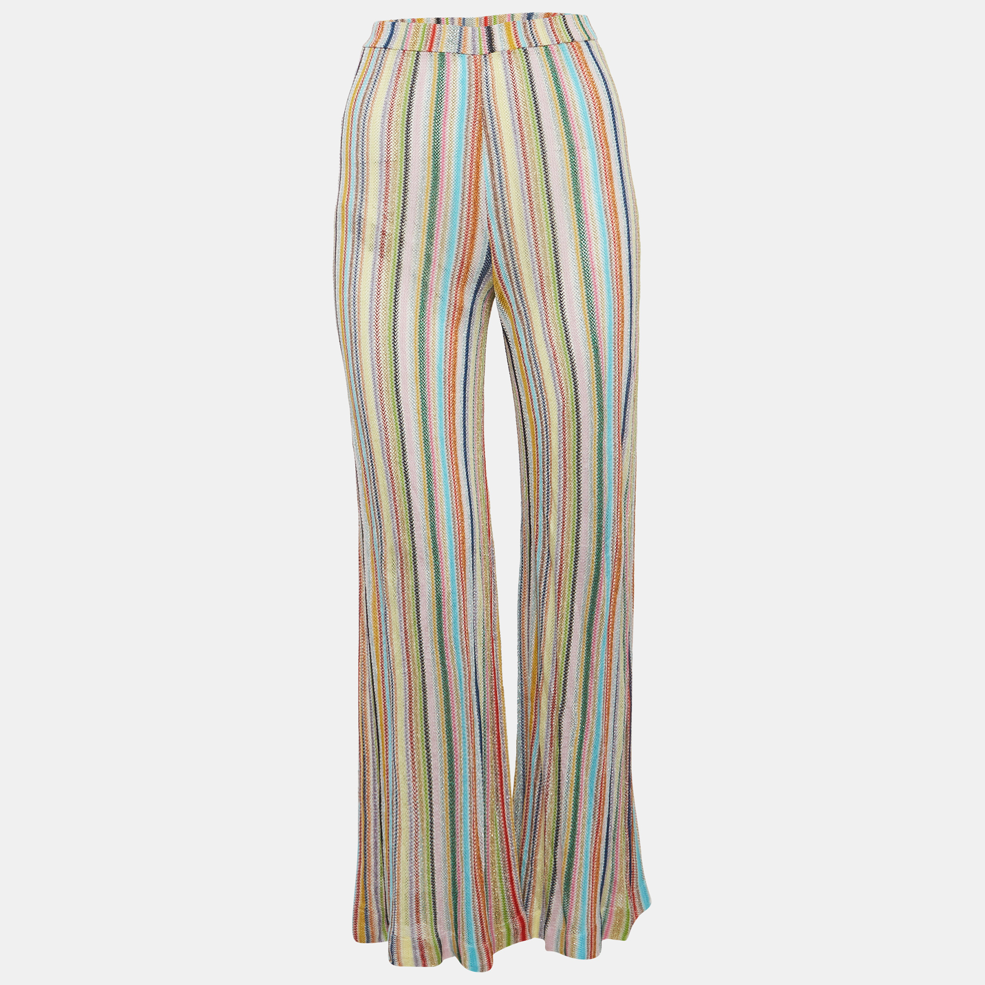 

Missoni Multicolor Lurex Knit Sheer Flared Pants S