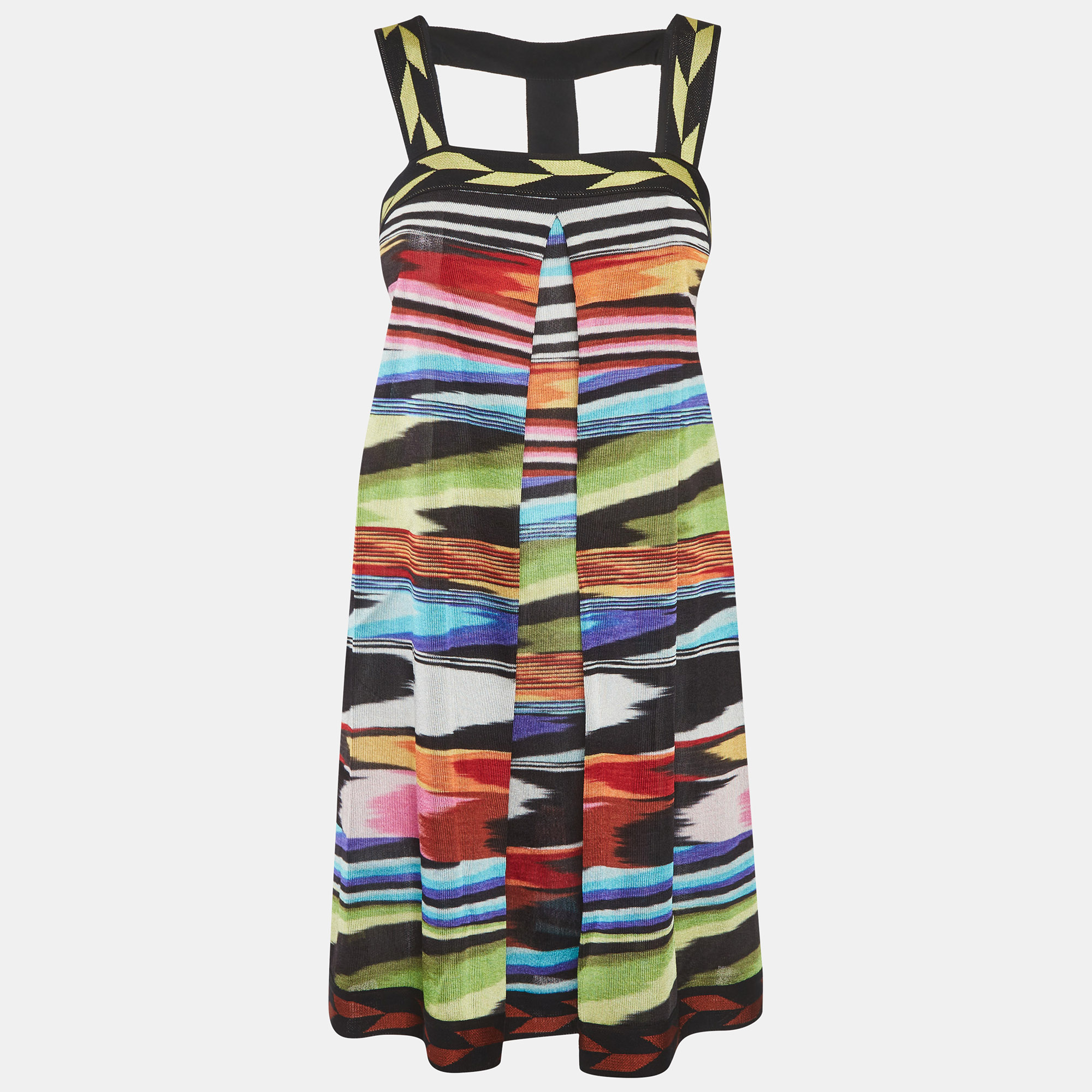 

Missoni Multicolour Stripe Knit Strappy Mini Dress S, Multicolor
