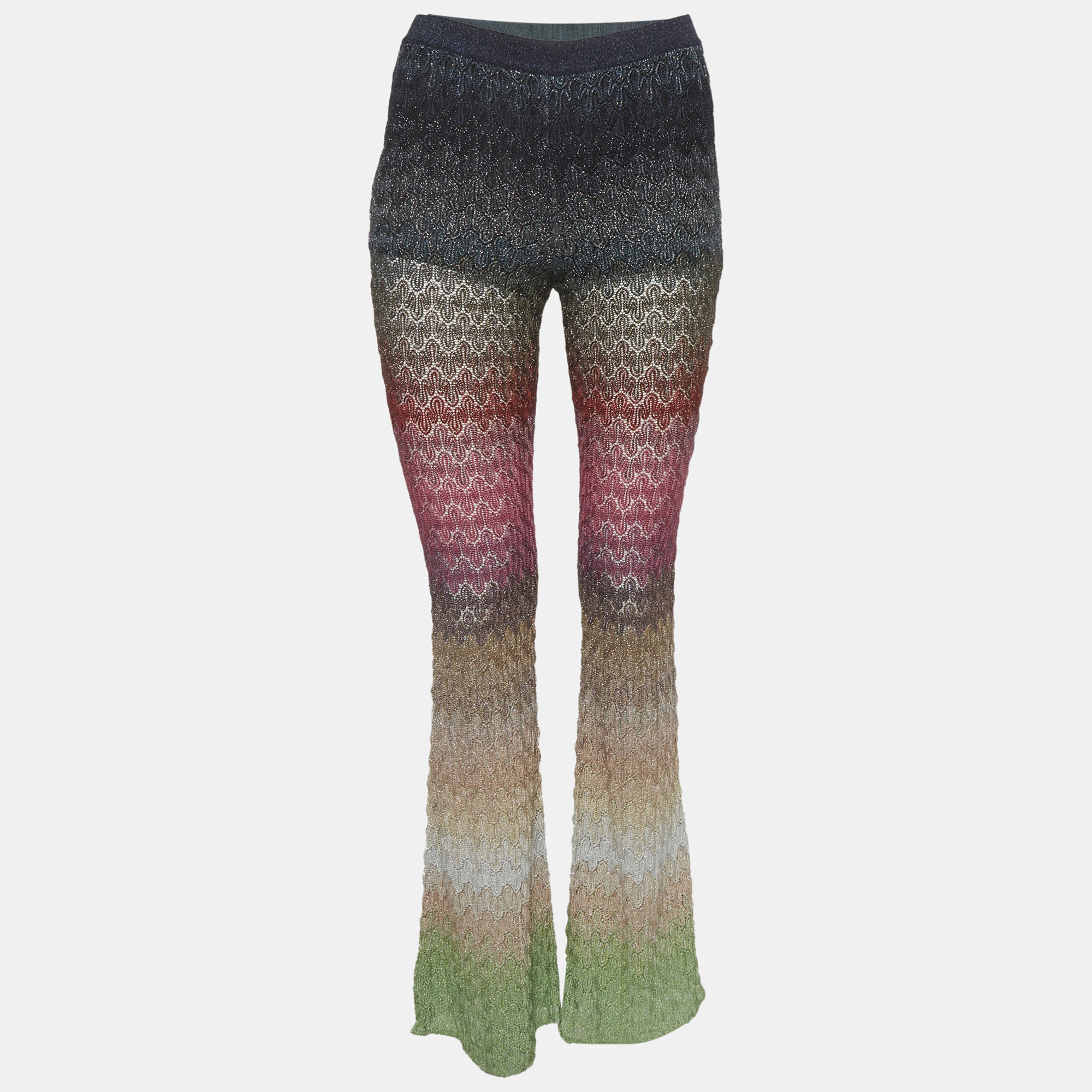 

Missoni Multicolor Lurex Knit Flared Pants XS