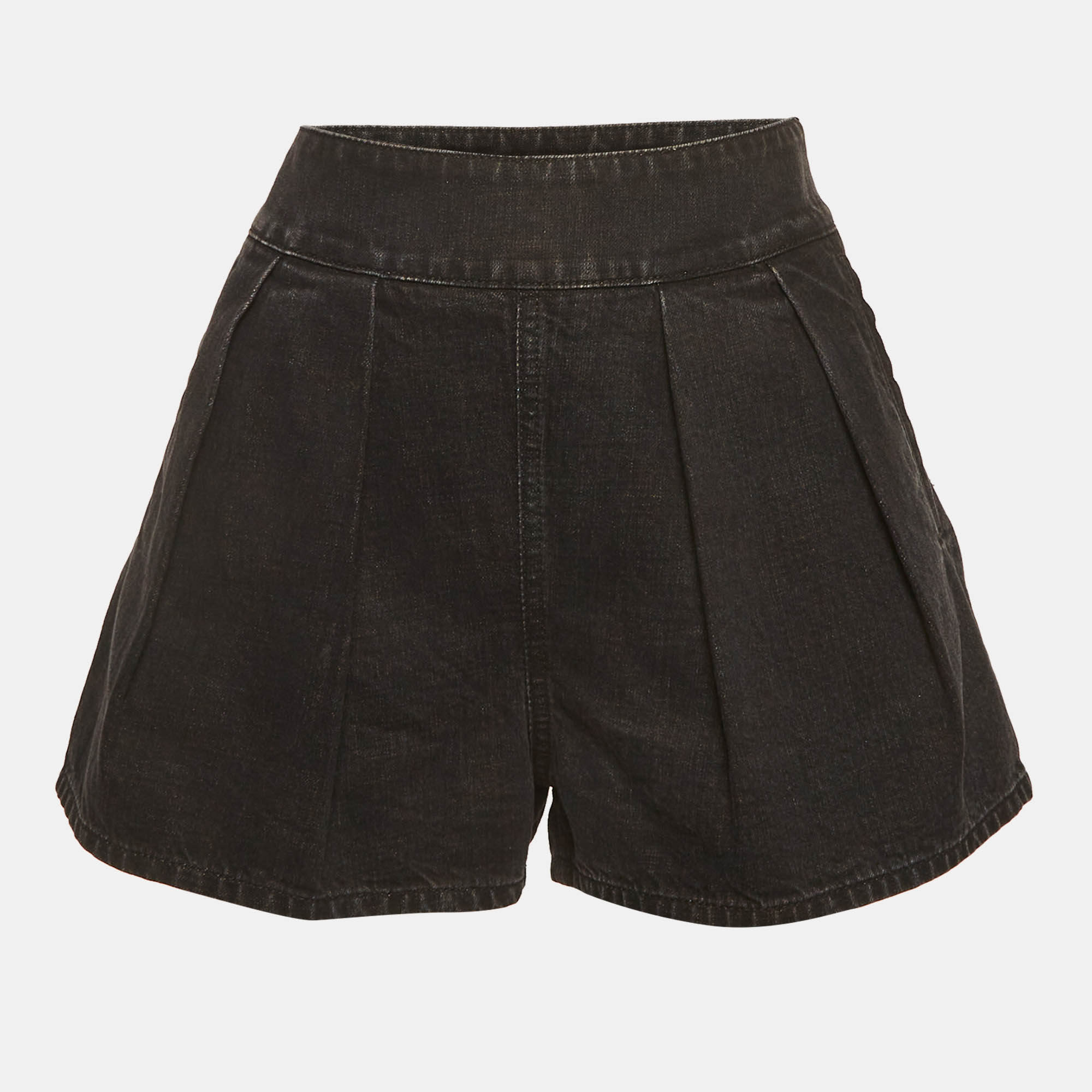 

Missoni Grey Denim Pleated Shorts S, Black