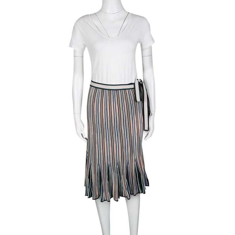 

Missoni Multicolor Striped Knit Wrap Skirt