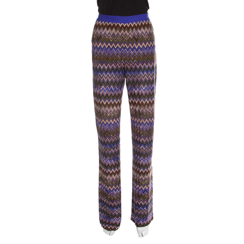 Missoni Multicolor Chevron Knit Elasticized Waist Pants L