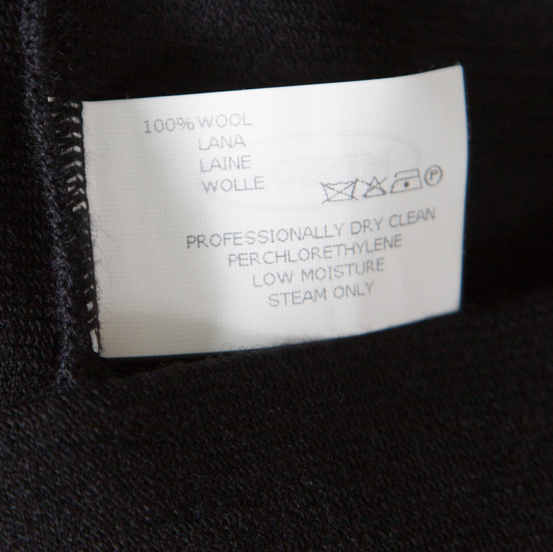 Pre-owned Missoni Black Contrast Collar Detail Long Sleeve Wool Dress S
