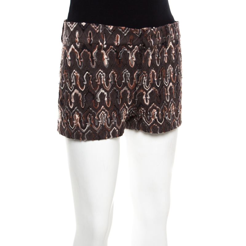 

Missoni Anthracite Grey Flame Patterned Knit Wool Shorts