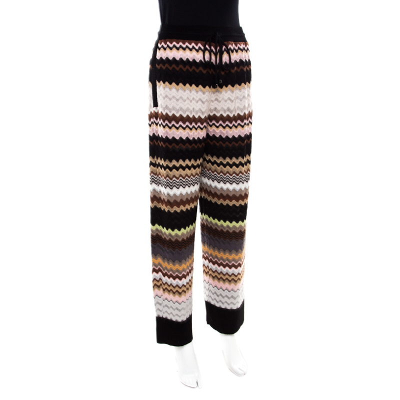 

Missoni Multicolor Patterned Knit Drawstring Detail Pants