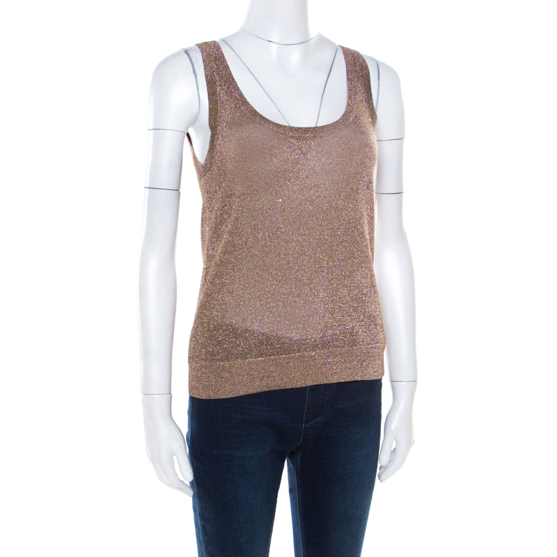 

Missoni Multicolor Metallic Knit Sleeveless Tank Top