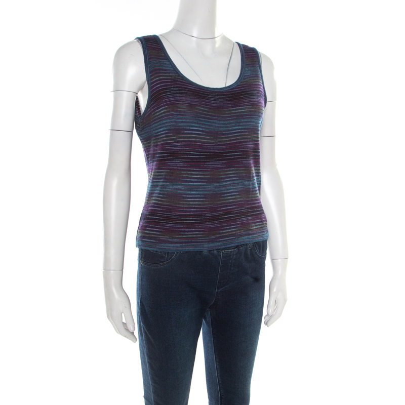 

Missoni Purple Marled Wool Blend Tank Top