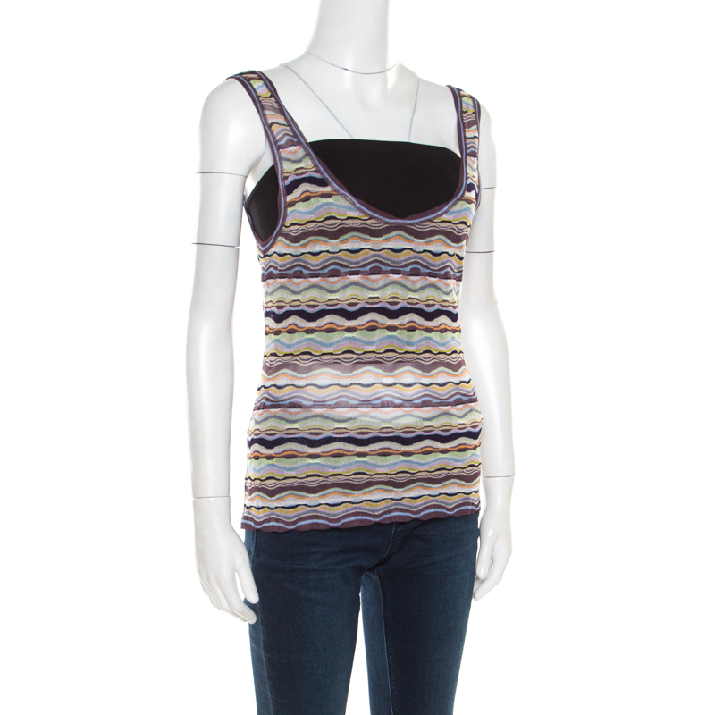 

Missoni Multicolor Patterned Knit Sleeveless Tank Top