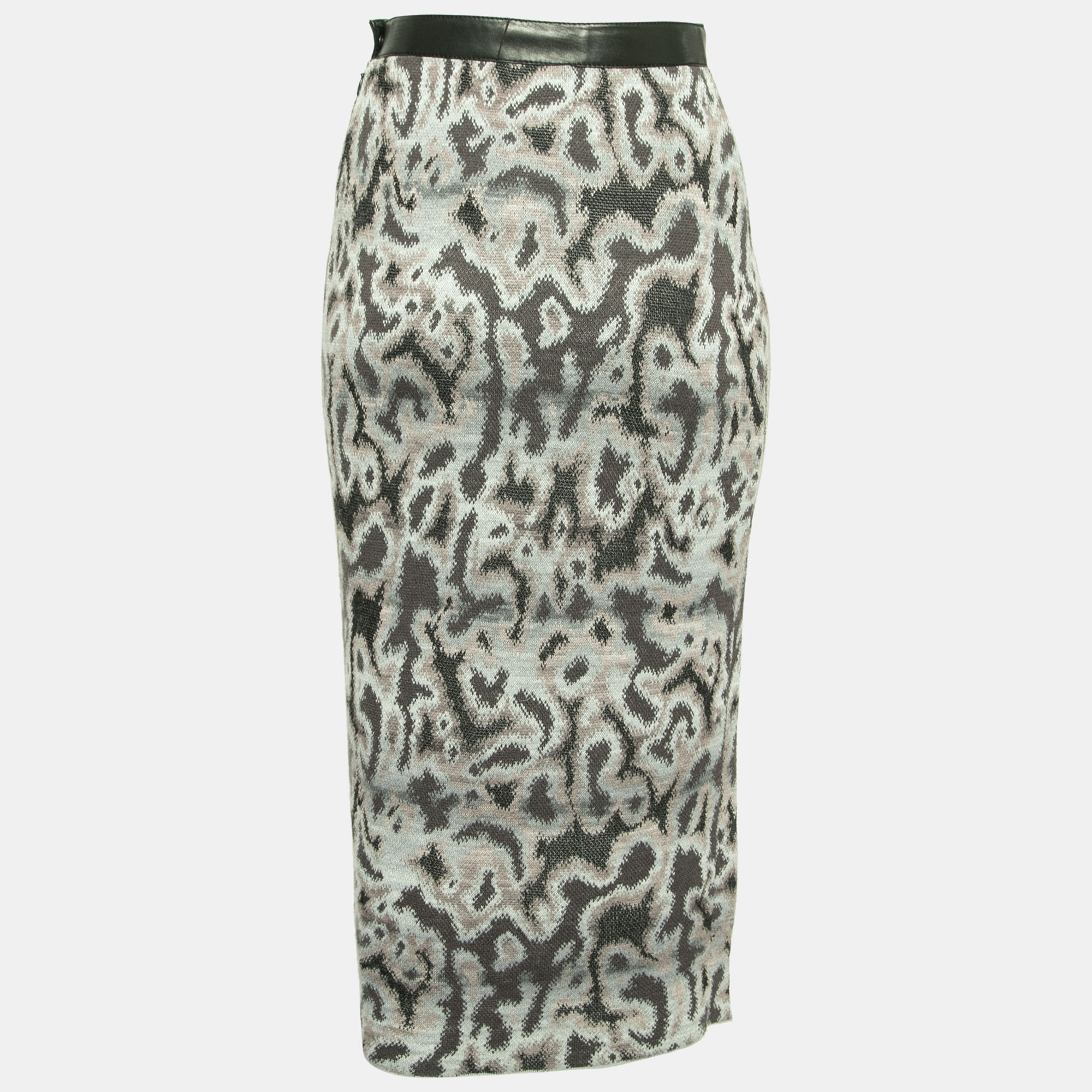 

Missoni Grey Jacquard Knit Midi Pencil Skirt