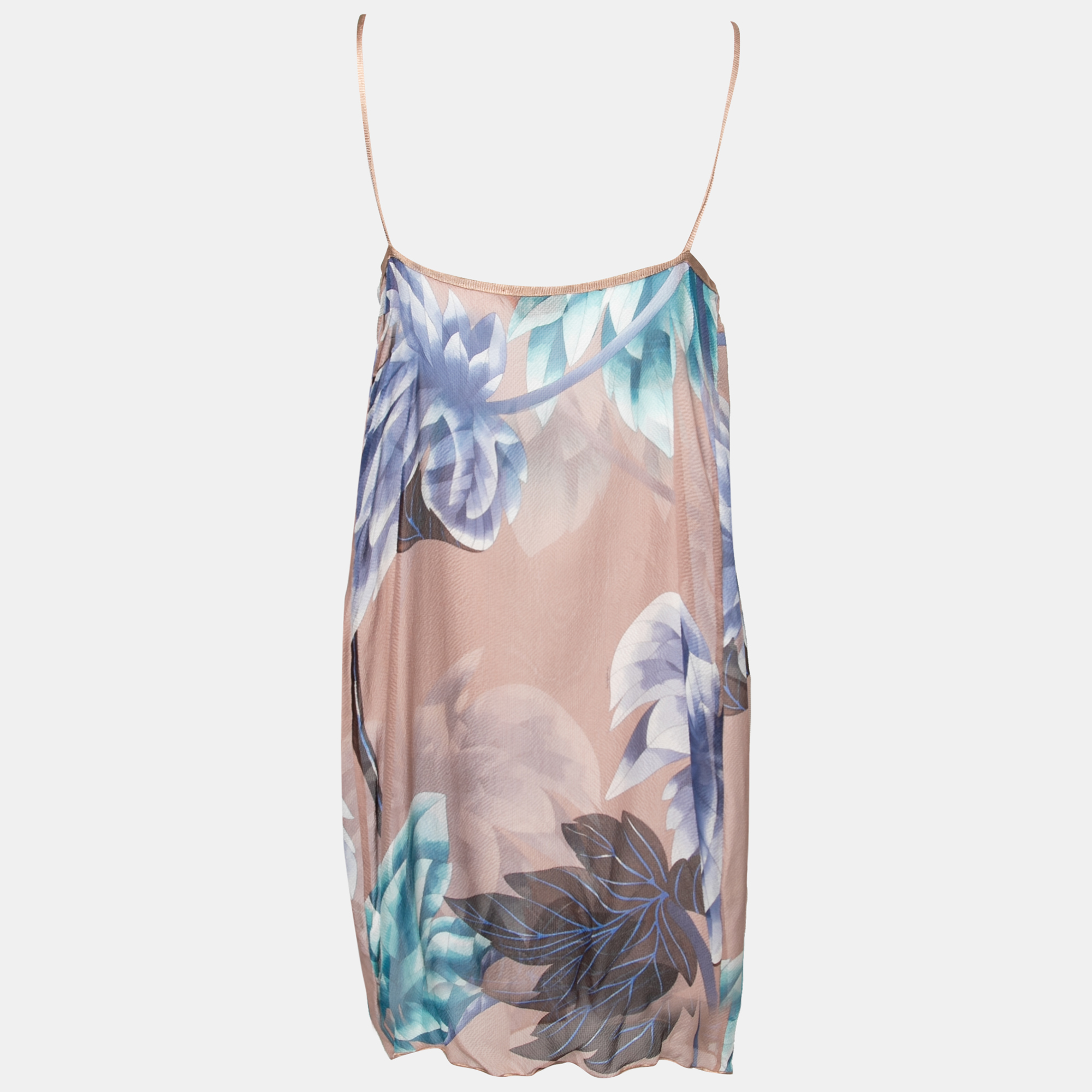 

Missoni Multicolor Floral Printed Sheer Silk Slip Dress