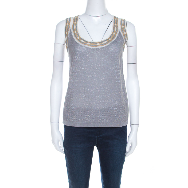 

Missoni Grey Knit Cardigan and Sleeveless Top Set