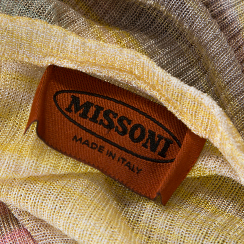 Pre-owned Missoni Multicolor Striped Knit Cardigan M