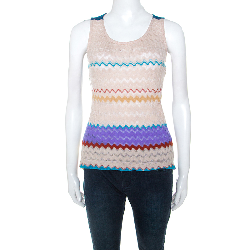

Missoni Multicolor Chevron Knit Top and Cardigan Set