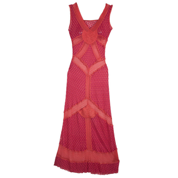 Pre Owned Missoni Dual Color Long Dress Crochet M