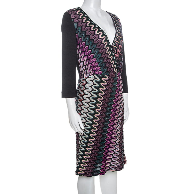 

Missoni Multicolor Wool Patterned Knit Long Sleeve Dress