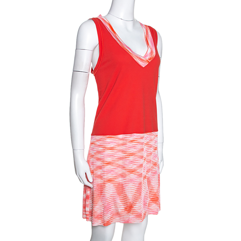 

Missoni Orange Cotton Knit Sleeveless Mini Dress