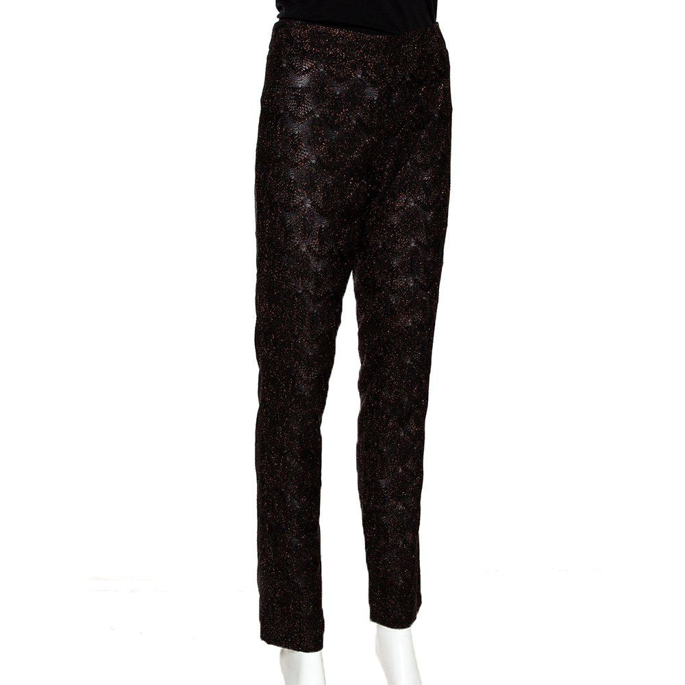 

Missoni Black Lurex Pointelle Knit Straight Leg Trousers