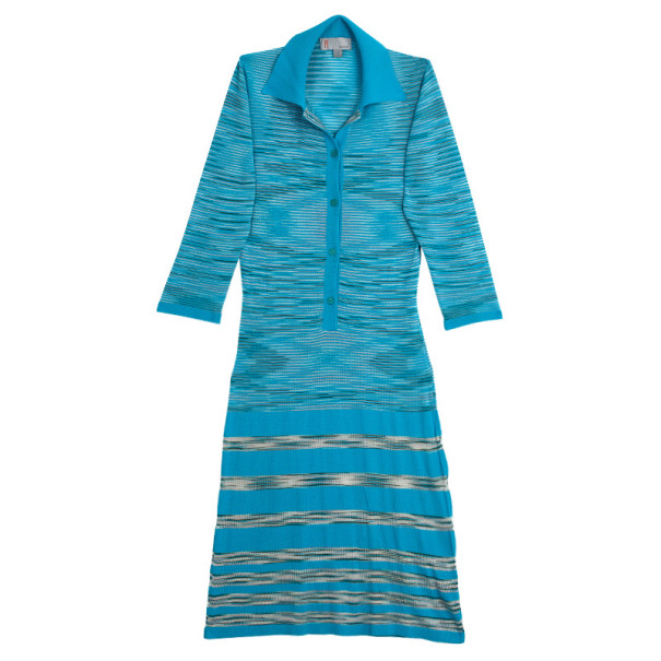 Pre Owned Missoni Blue Striped Dress