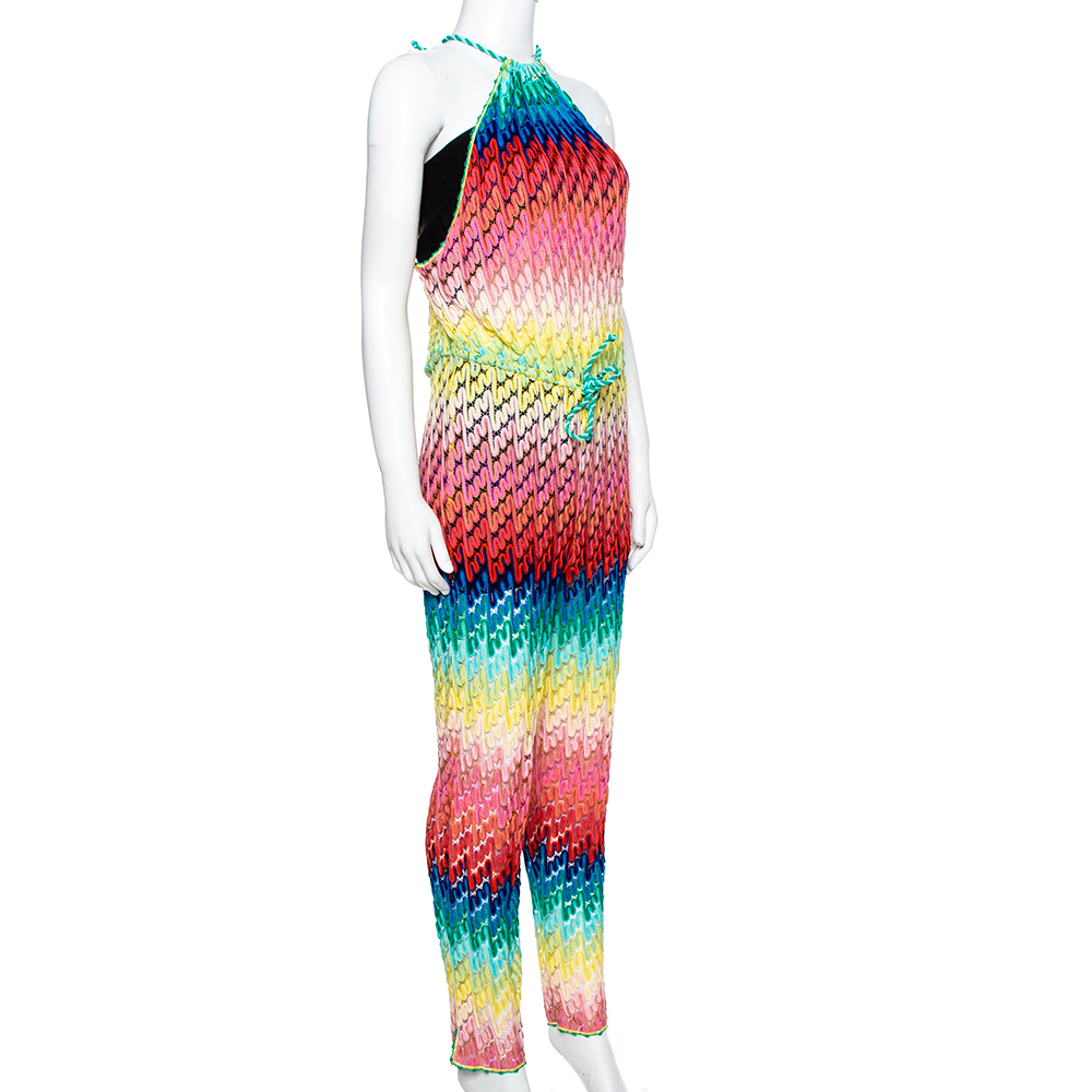 

Missoni Mare Multicolor Knit Halter Cover-Up Jumpsuit