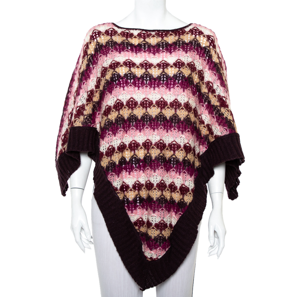 Pre-owned Missoni Purple Mohair Poncho (one Size)