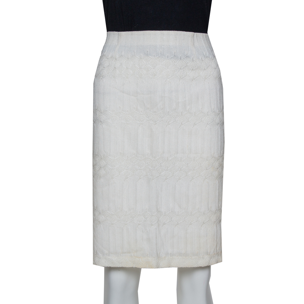Pre-owned Missoni Cream Lace Mini Skirt M