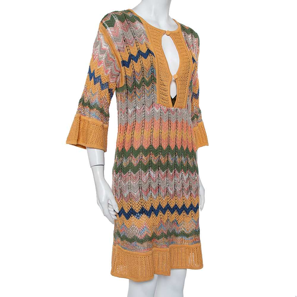 

M Missoni Multicolor Patterned Knit Shift Dress