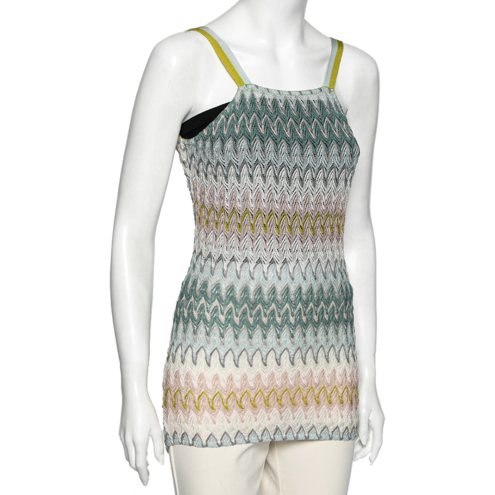 

Missoni Multicolor Textured Cotton Knit Top