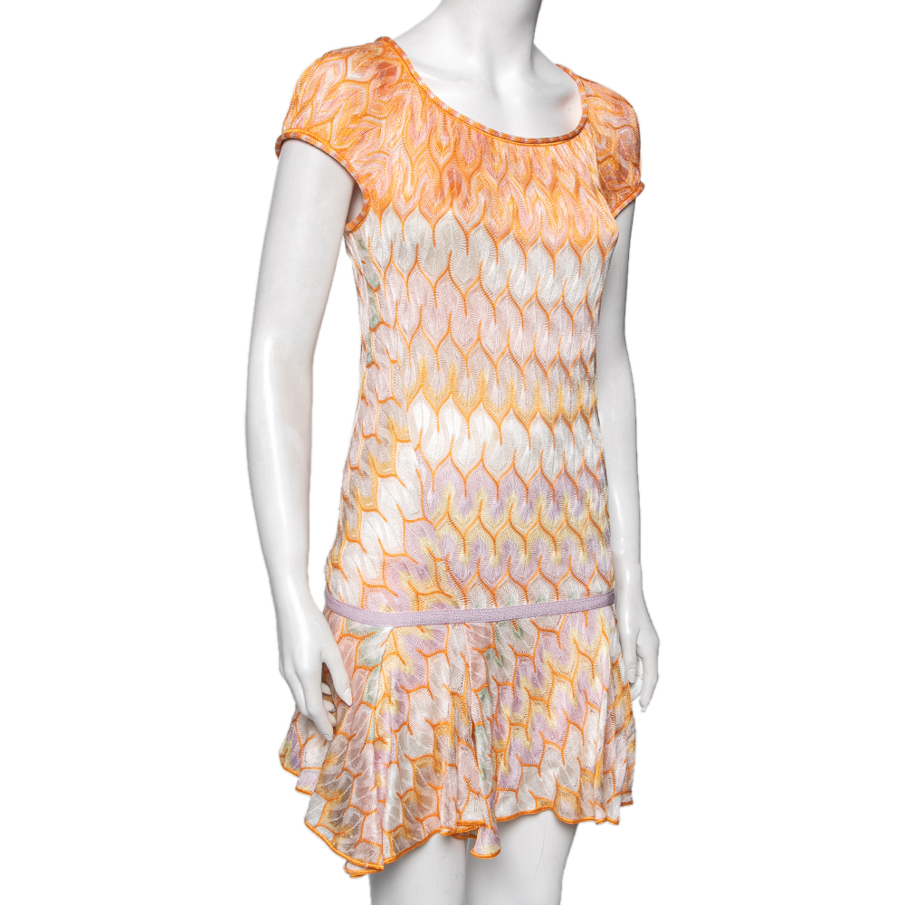

Missoni Multicolor Patterned Knit Shift Dress