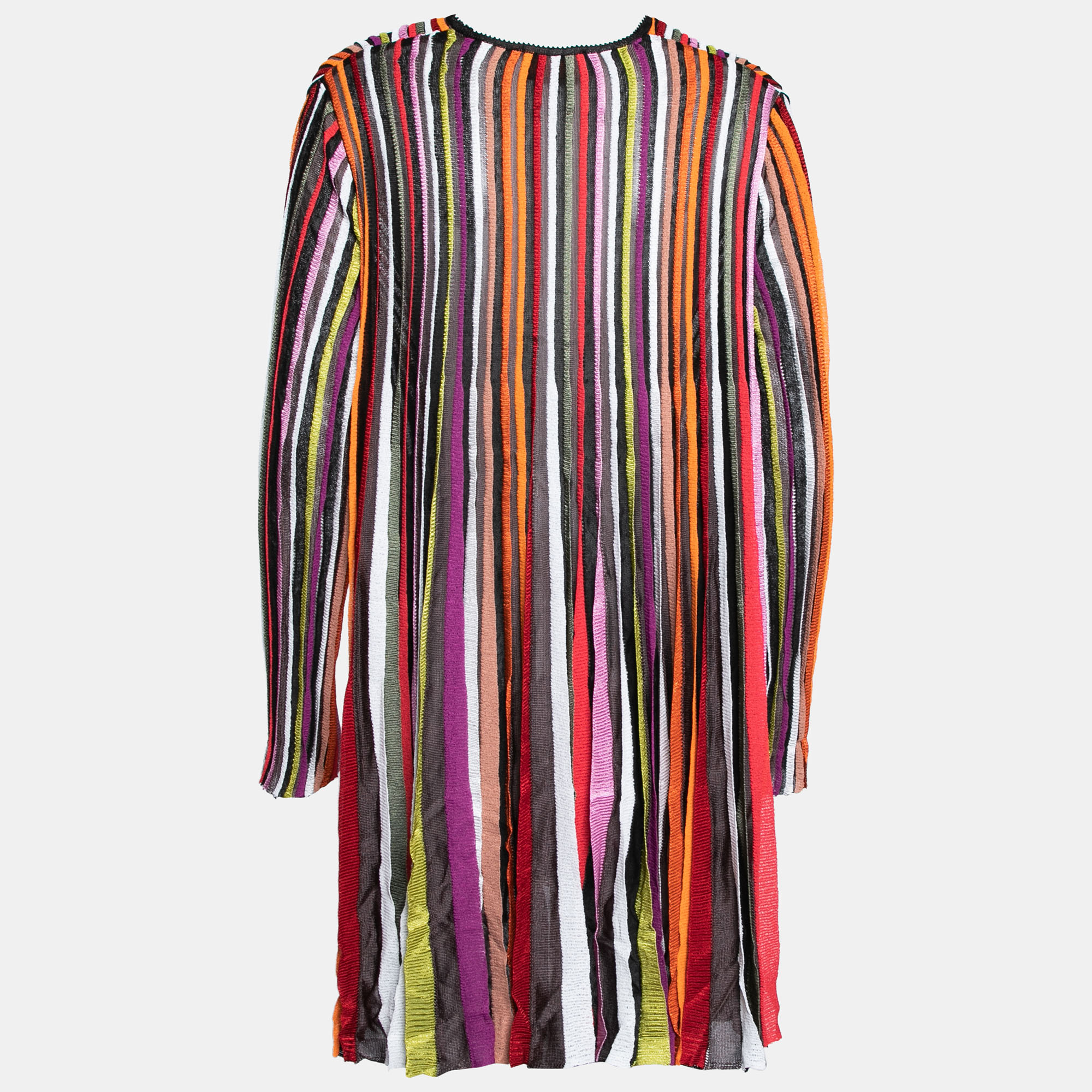 

Missoni Multicolor Lurex Stripe Knit Open Front Cardigan