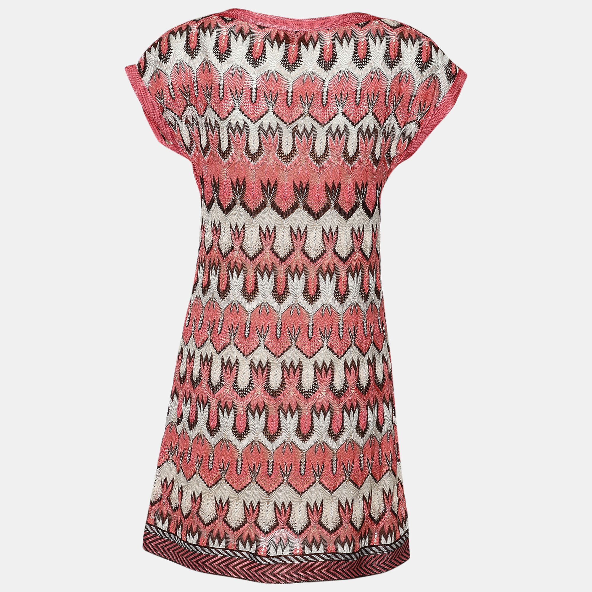 

Missoni Multicolor Patterned Knit Crew Neck Dress