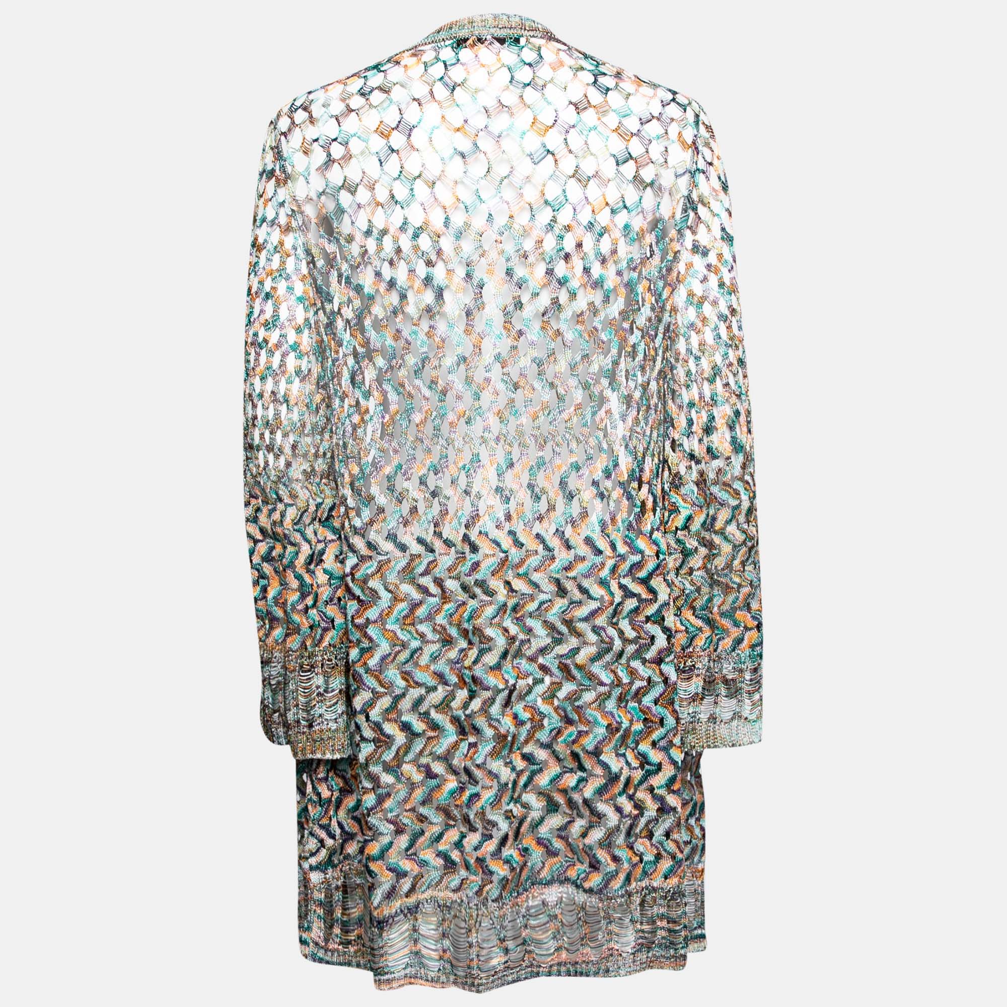 

Missoni Multicolor Open Knit Long Sleeve Open Front Cardigan