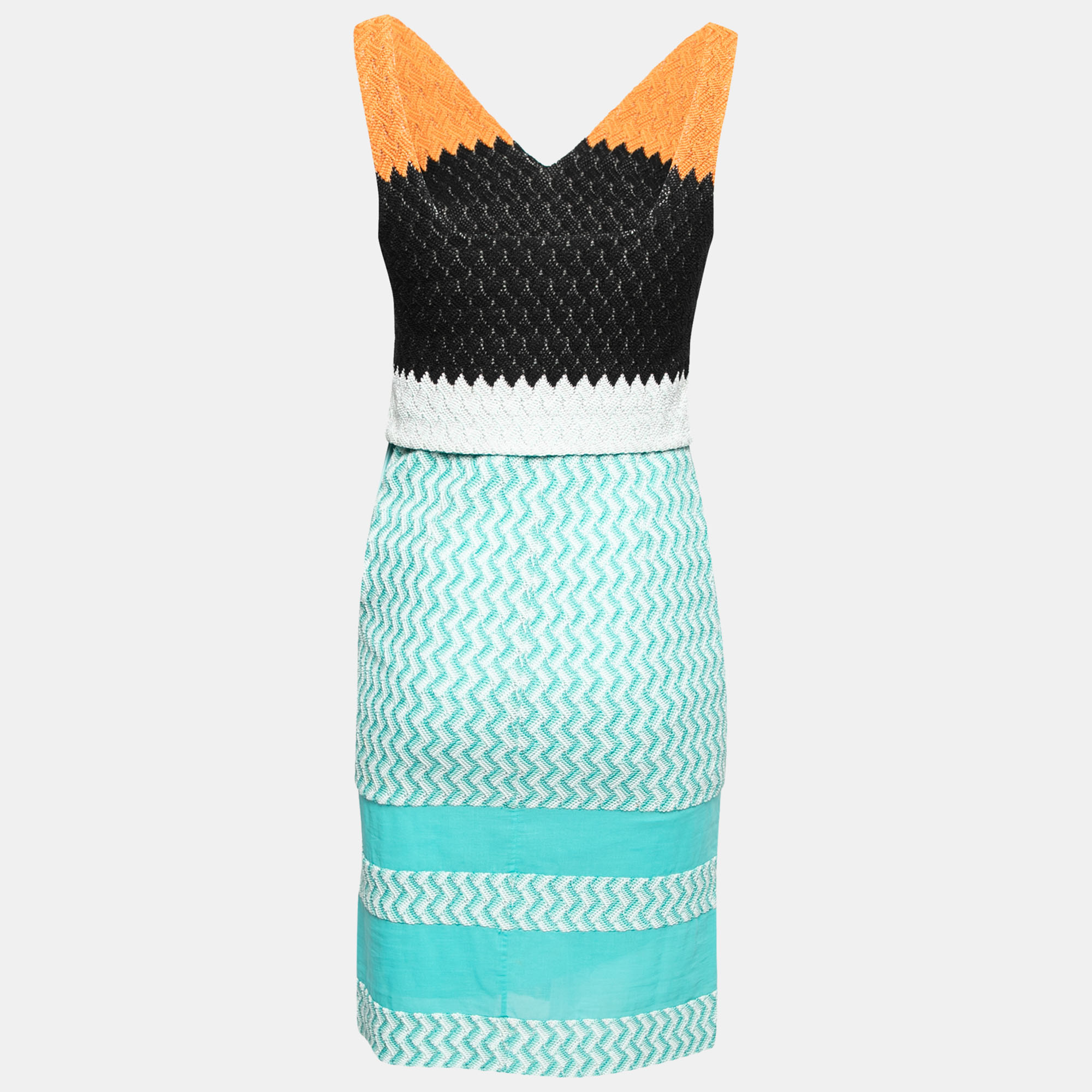 

Missoni Color Block Crochet Knit Sleeveless Dress, Multicolor