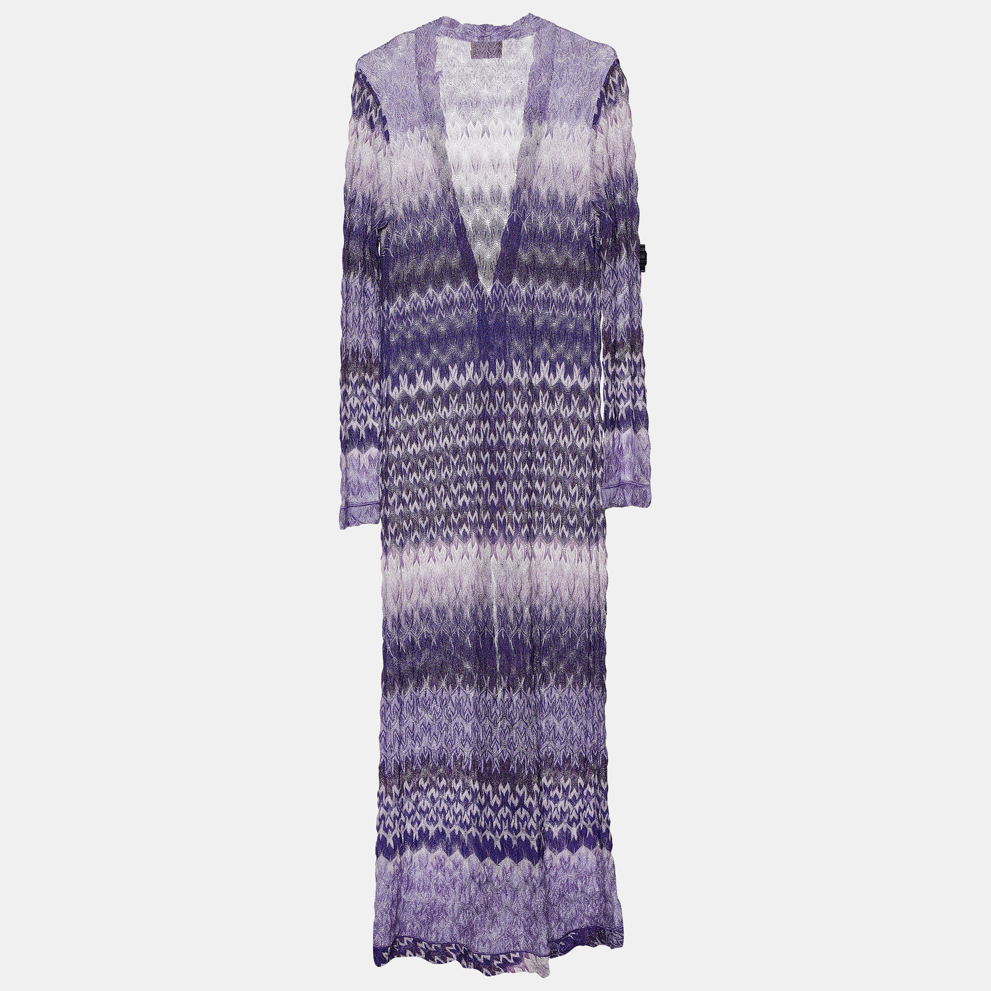 

Missoni Purple Chevron Knit Maxi Cardigan