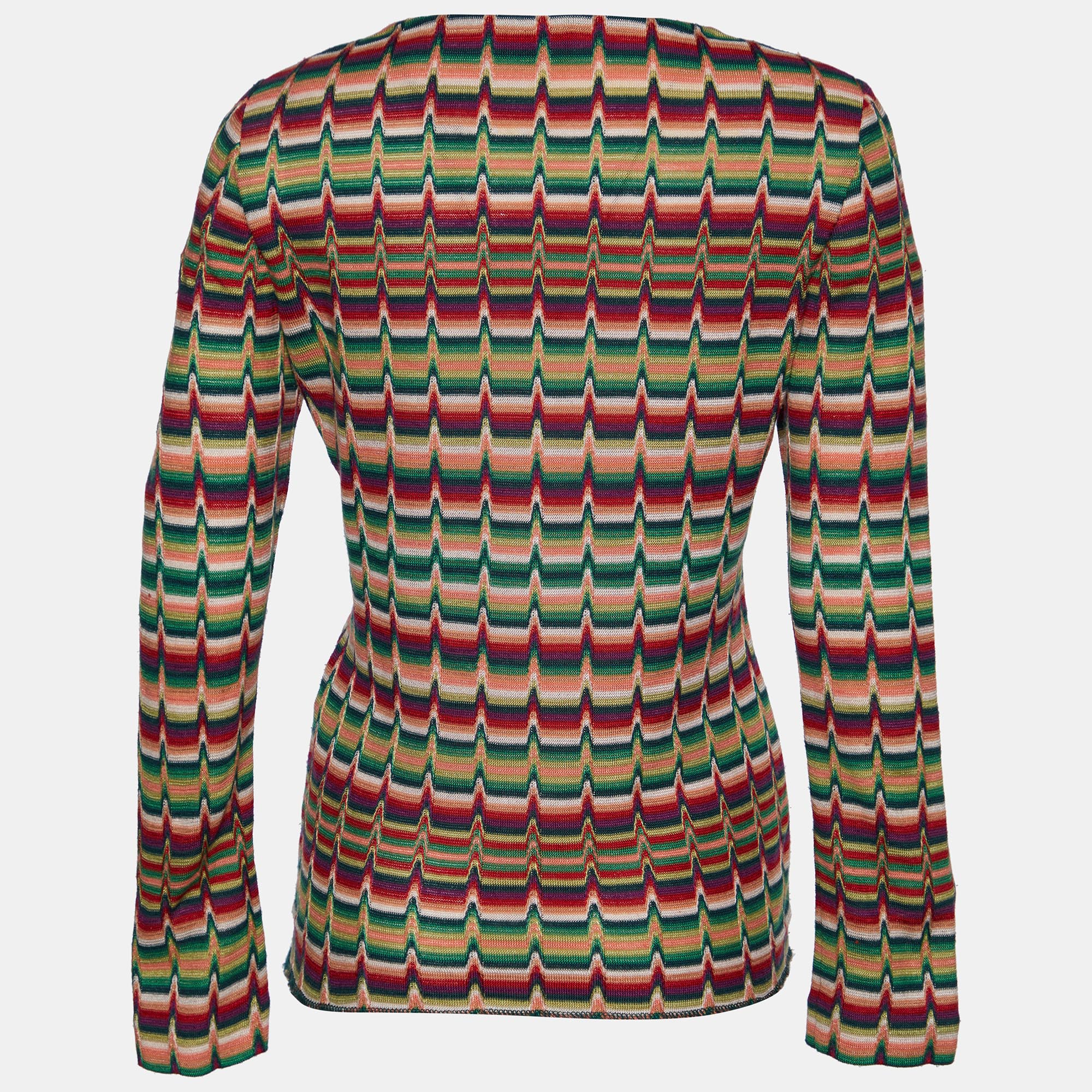 

Missoni Multicolor Striped Wool Blend Knit Long Sleeve Sweater