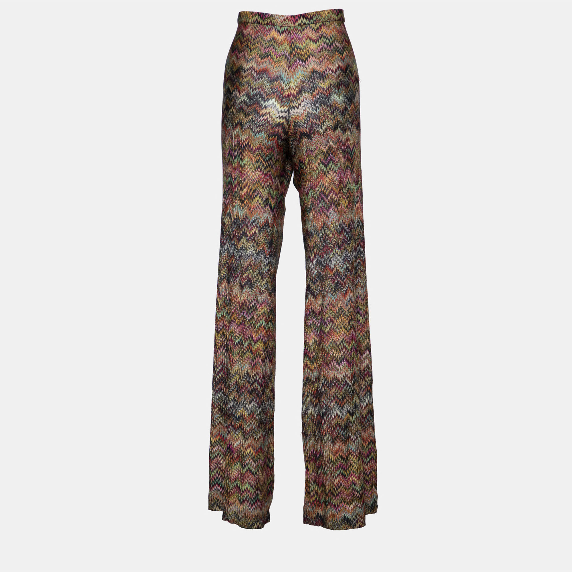 

Missoni Multicolor Zig Zag Knit Flared Trousers