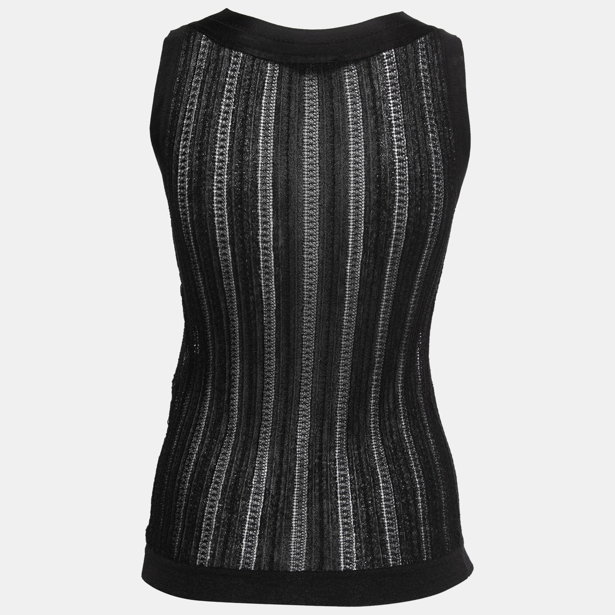 

Missoni Black Textured Ribbed Knit Top