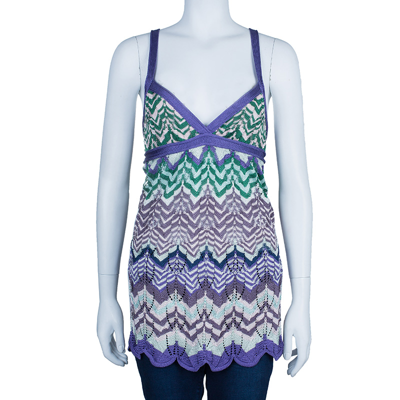 

Missoni Zig-Zag Knit Sleeveless Top, Multicolor