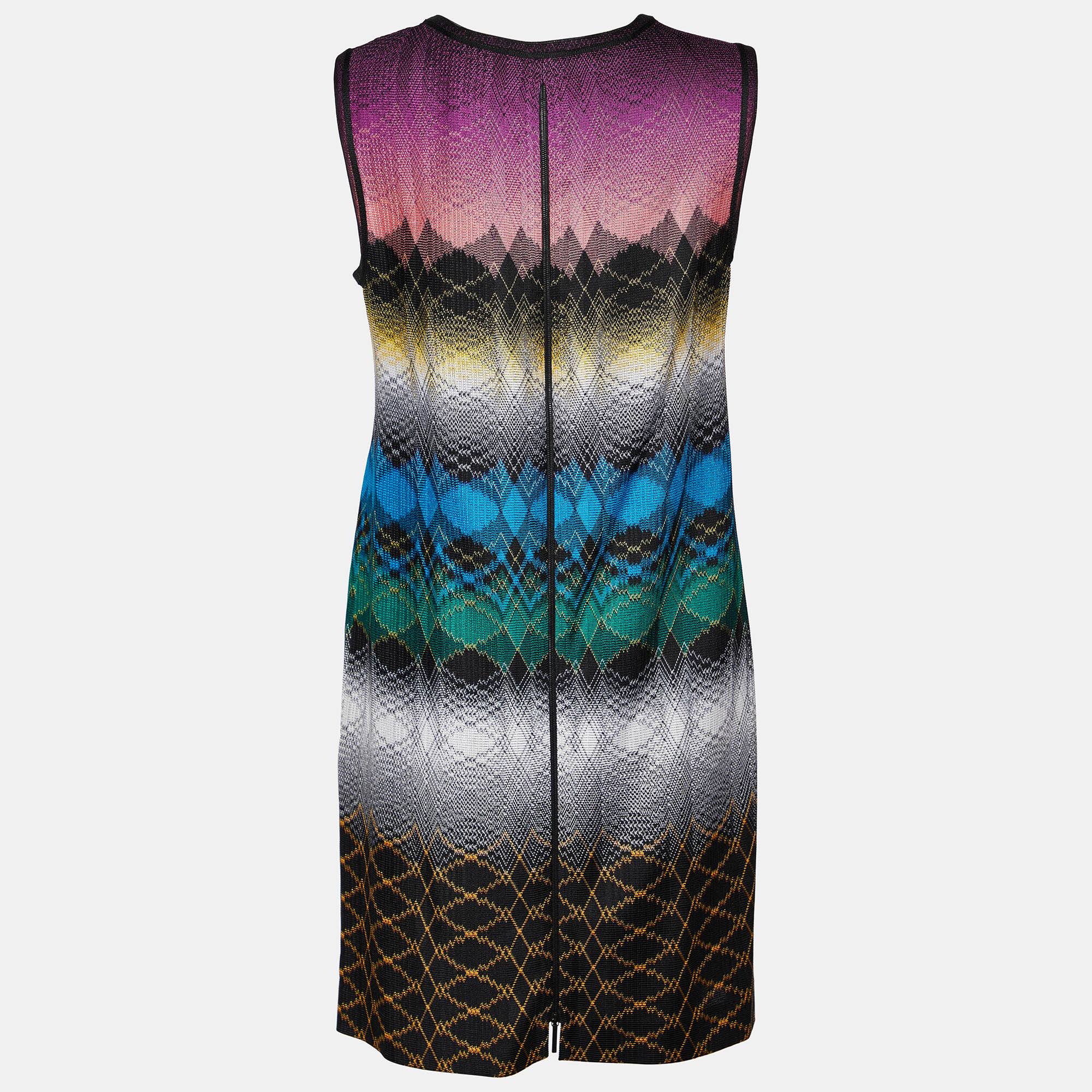 

Missoni Multicolor Patterned Knit Sleeveless Shift Dress