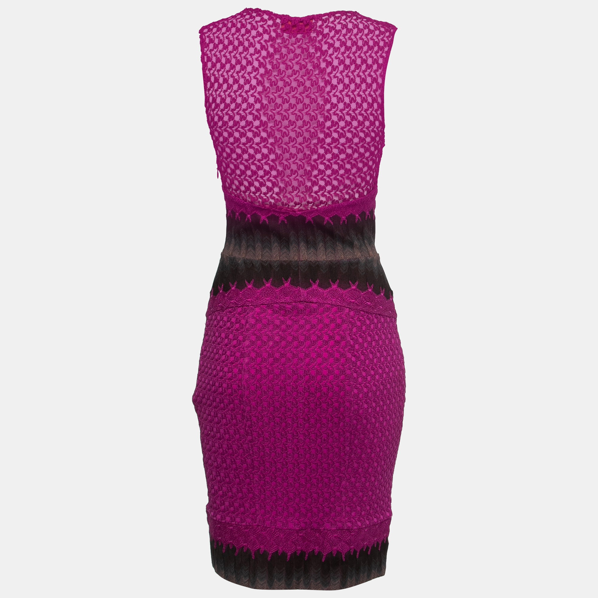 

Missoni Purple Patterned Knit Sleeveless Short Shift Dress
