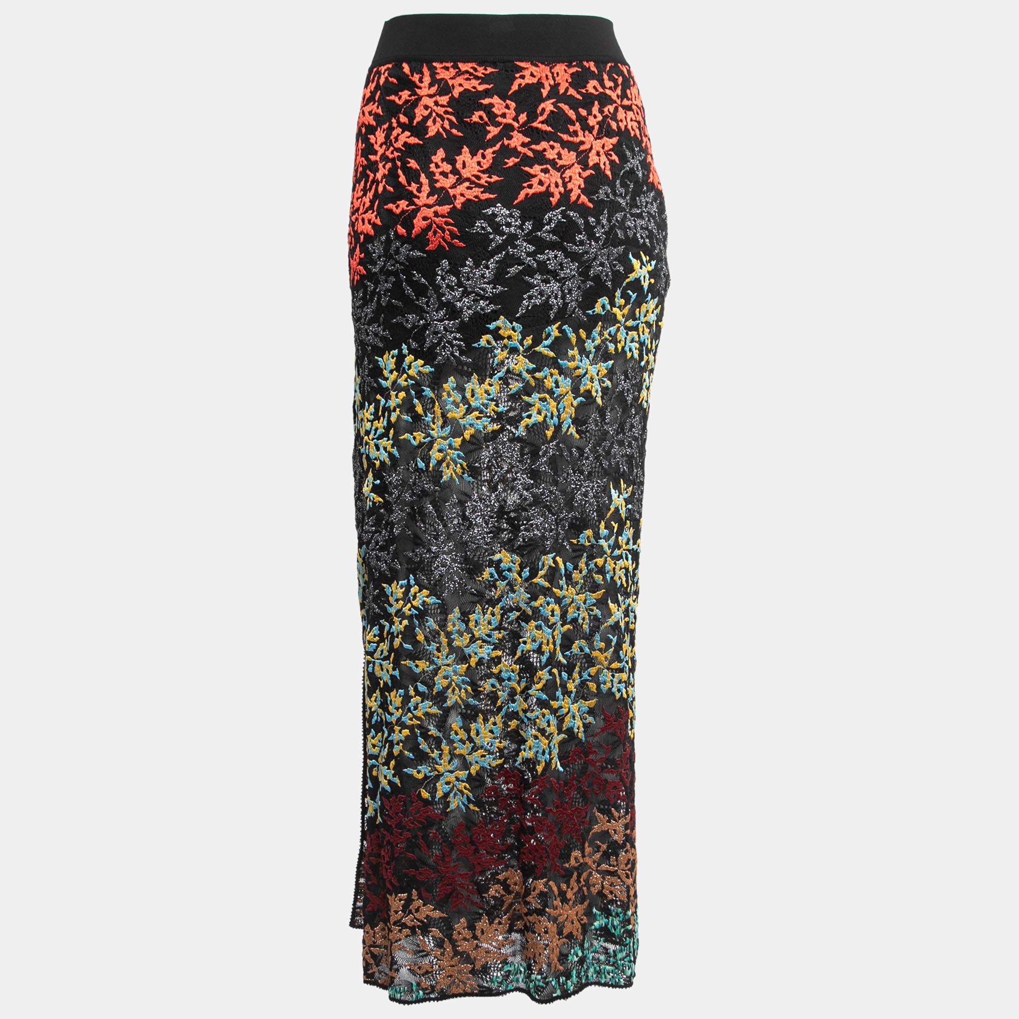 

Missoni Multicolor Patterned Lurex Knit Midi Skirt